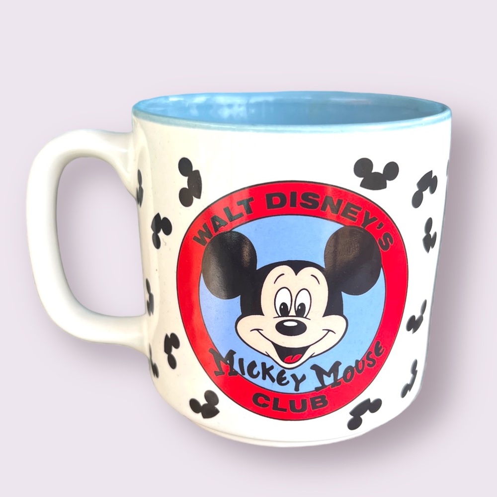 Walt Disney’s Mickey Mouse Club Coffee Cup Mouse Ears Blue Interior Disneyana